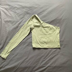 Abercrombie Long Sleeve One Shoulder Cutout Top